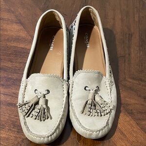 Coach Light Beige Tassel Loafers